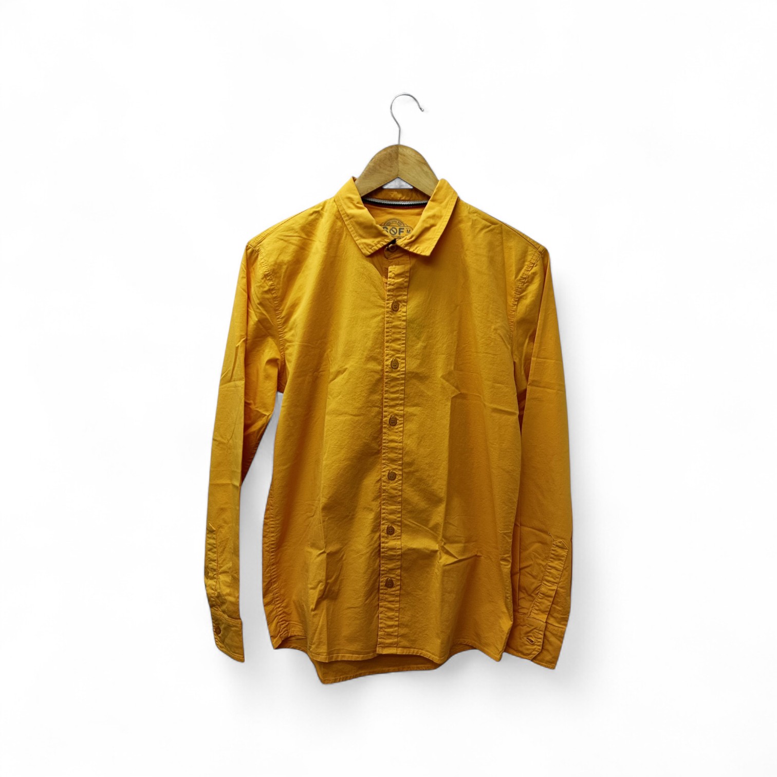 CAMISA MANGA LARGA TALLA S - SF36 - CUELLO FRANCES - AMARILLO