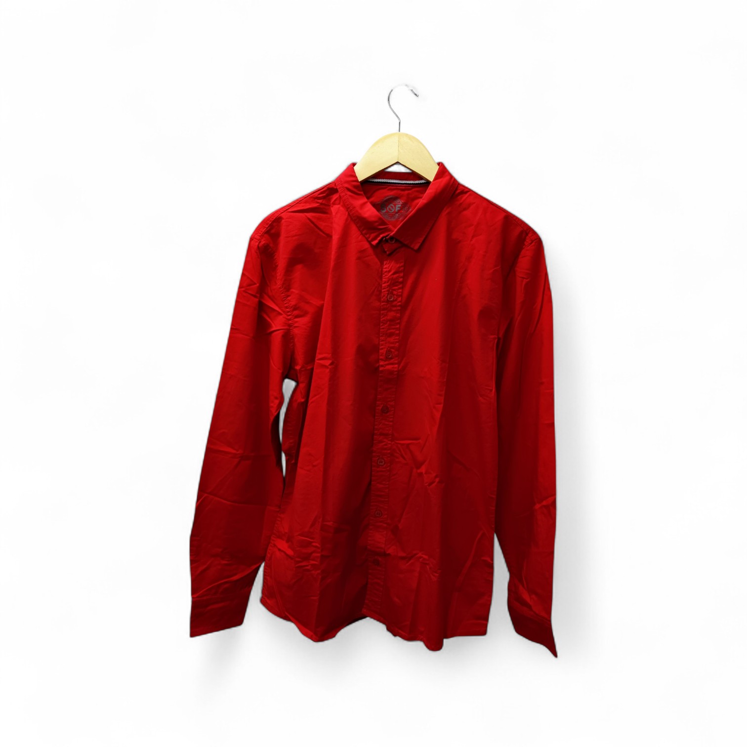 CAMISA MANGA LARGA TALLA S - SF36 - CUELLO FRANCES - ROJO