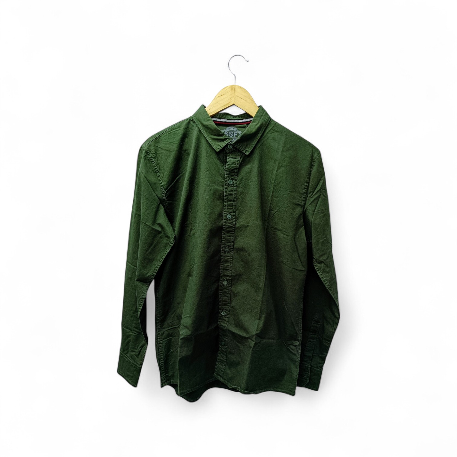 CAMISA MANGA LARGA TALLA S - SF36 - CUELLO FRANCES - VERDE MILITAR