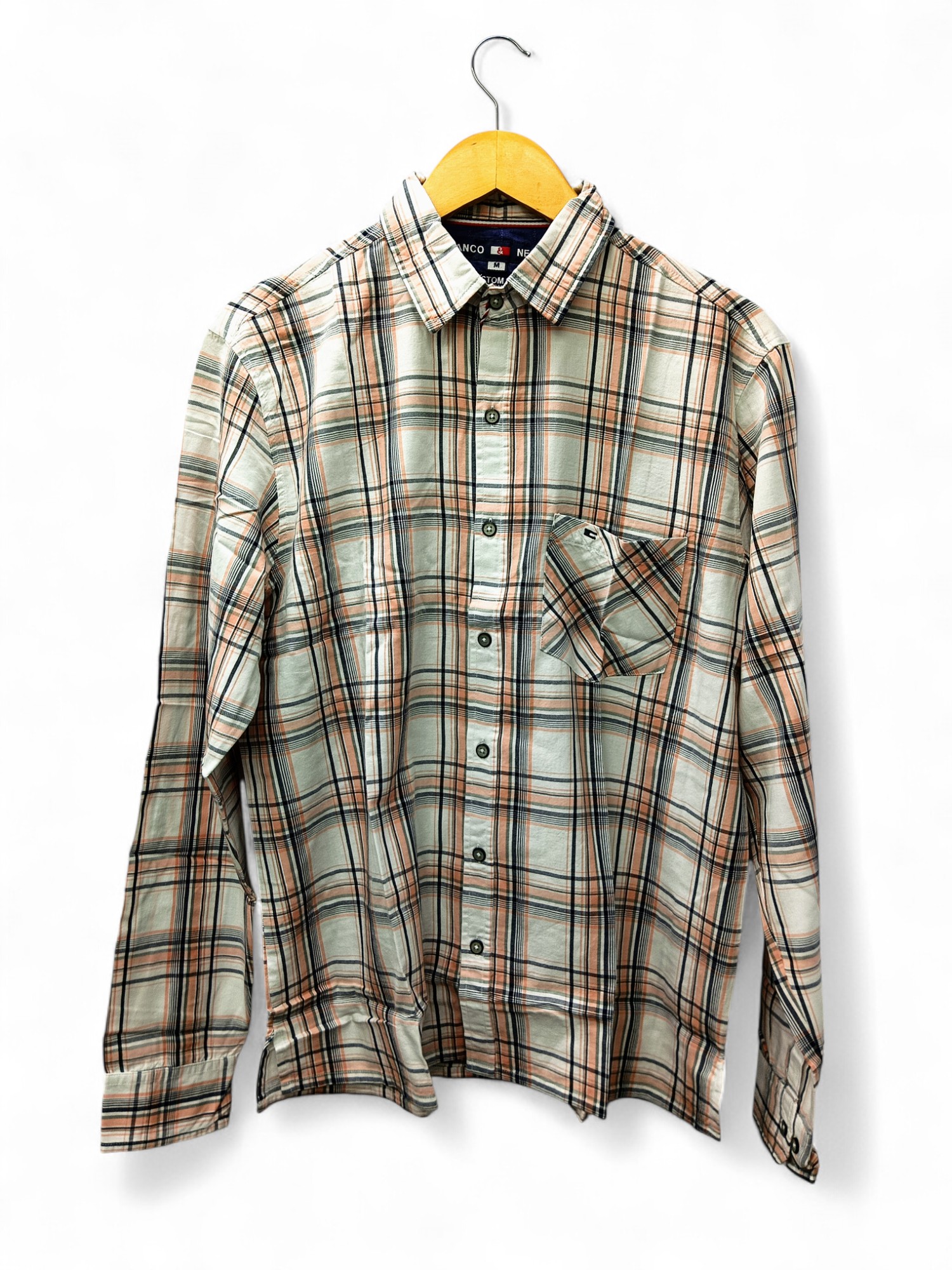 CAMISA MANGA LARGA TALLA XL - BLANCO&NEGRO (GNL) - BLANCO/NEGRO/CORAL/CUADROS