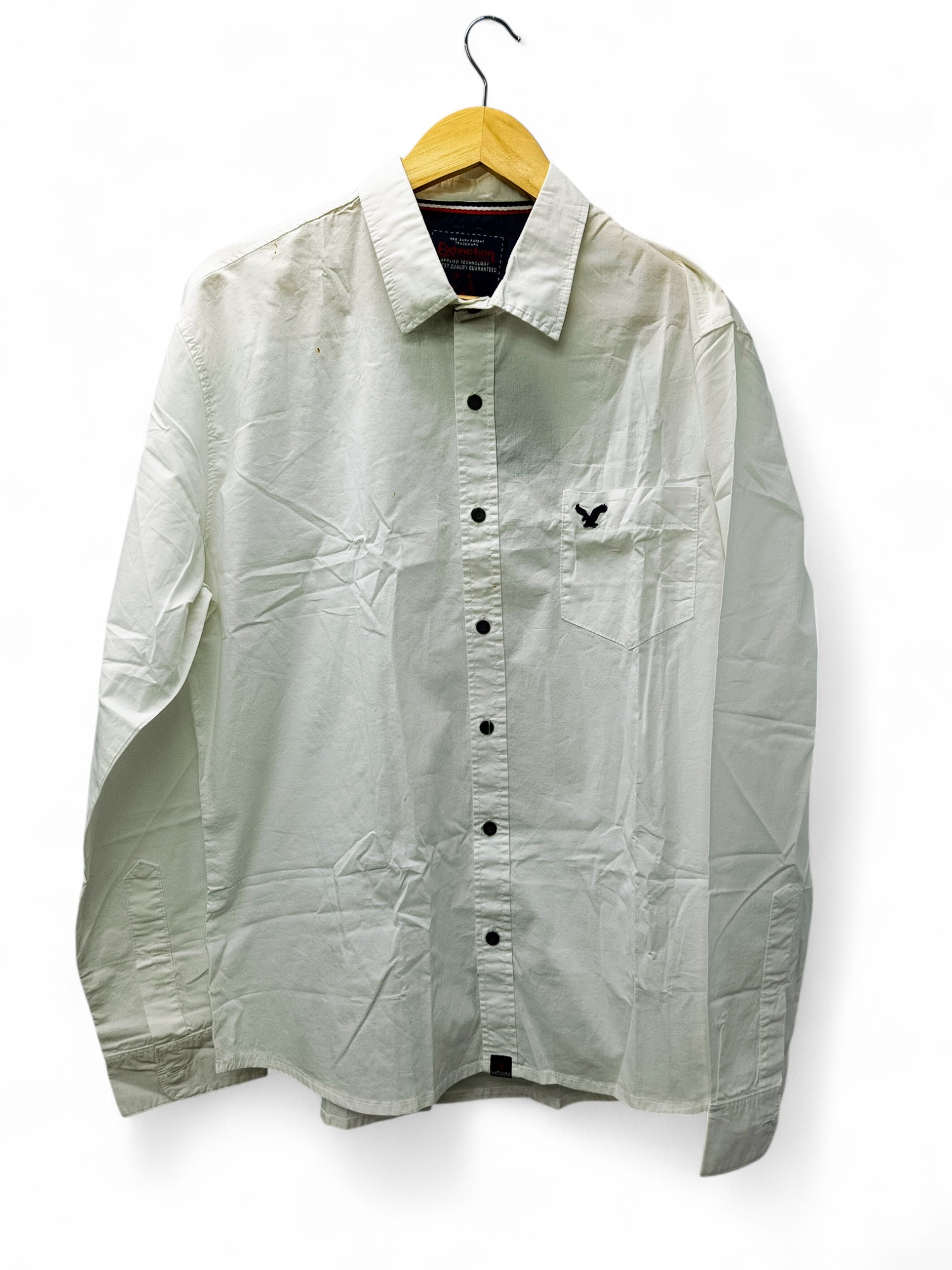 CAMISA MANGA LARGA TALLA XL - EXTINTION - CUELLO FRANCES - BLACO ENTERO