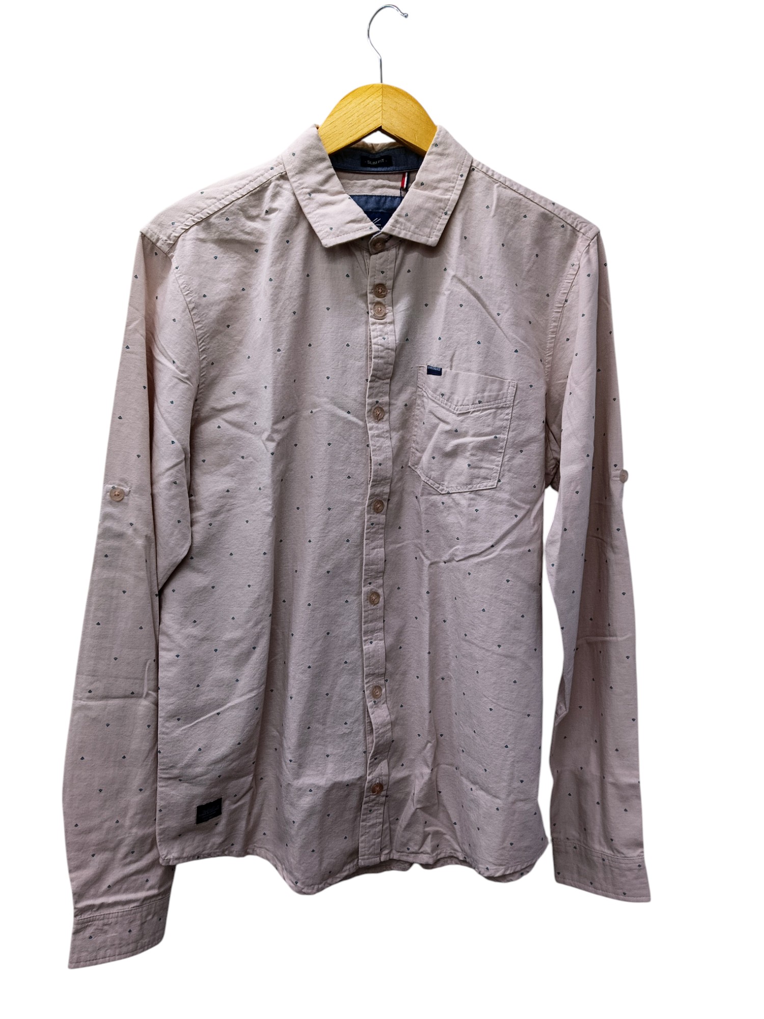 CAMISA MANGA LARGA TALLA XL - HUM11 - CUELLO FRANCES - ROSADA ESTAMPADO