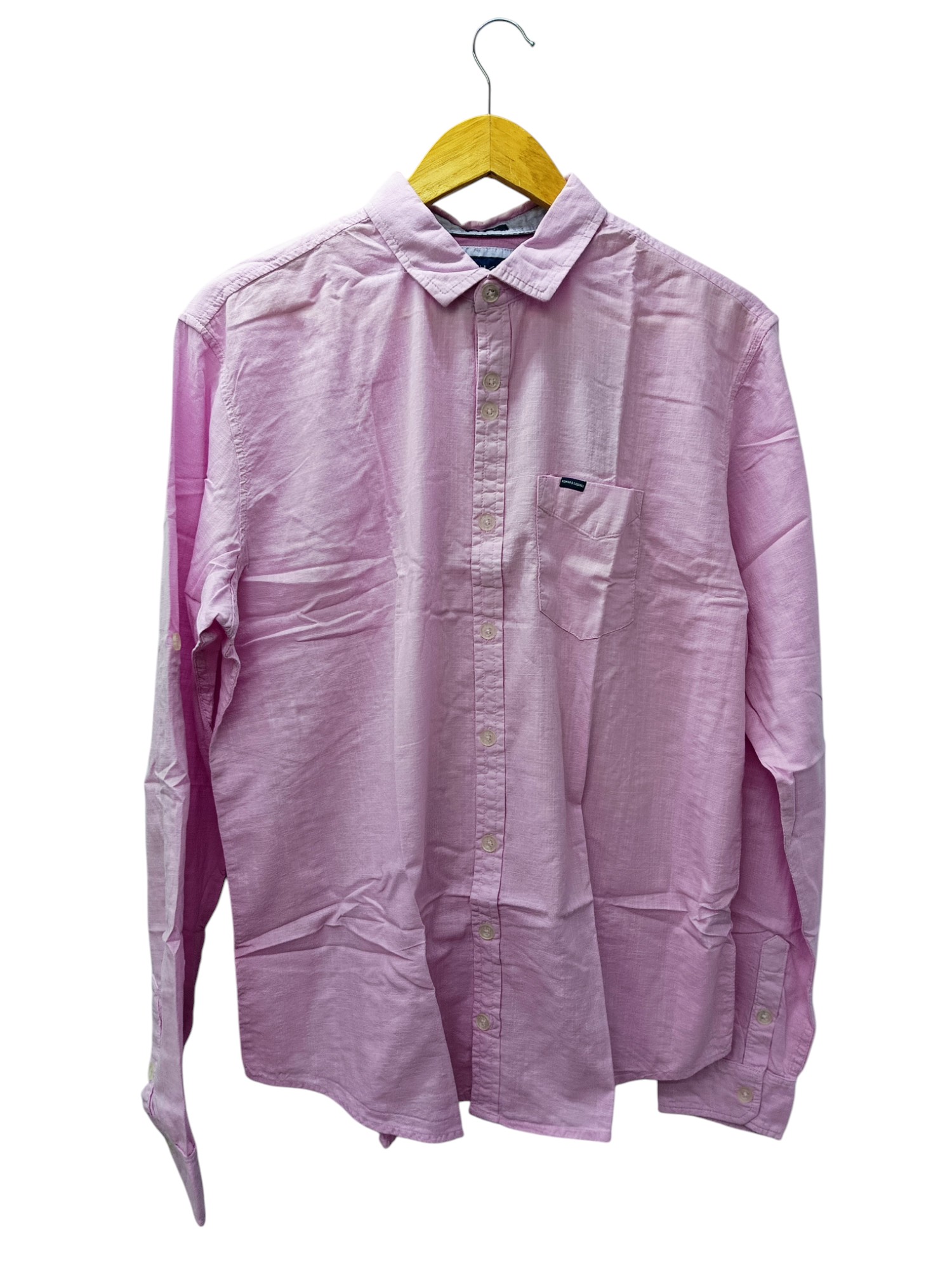 CAMISA MANGA LARGA TALLA XL - HUM11 - CUELLO FRANCES - ROSADO FUERTE