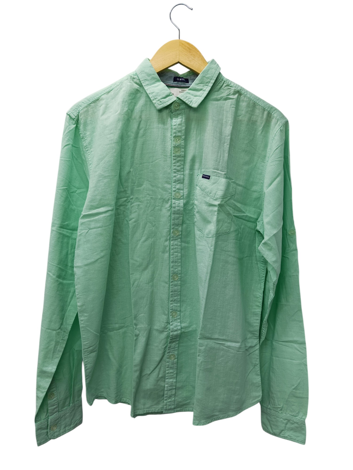 CAMISA MANGA LARGA TALLA XL - HUM11 - CUELLO FRANCES - VERDE MENTA