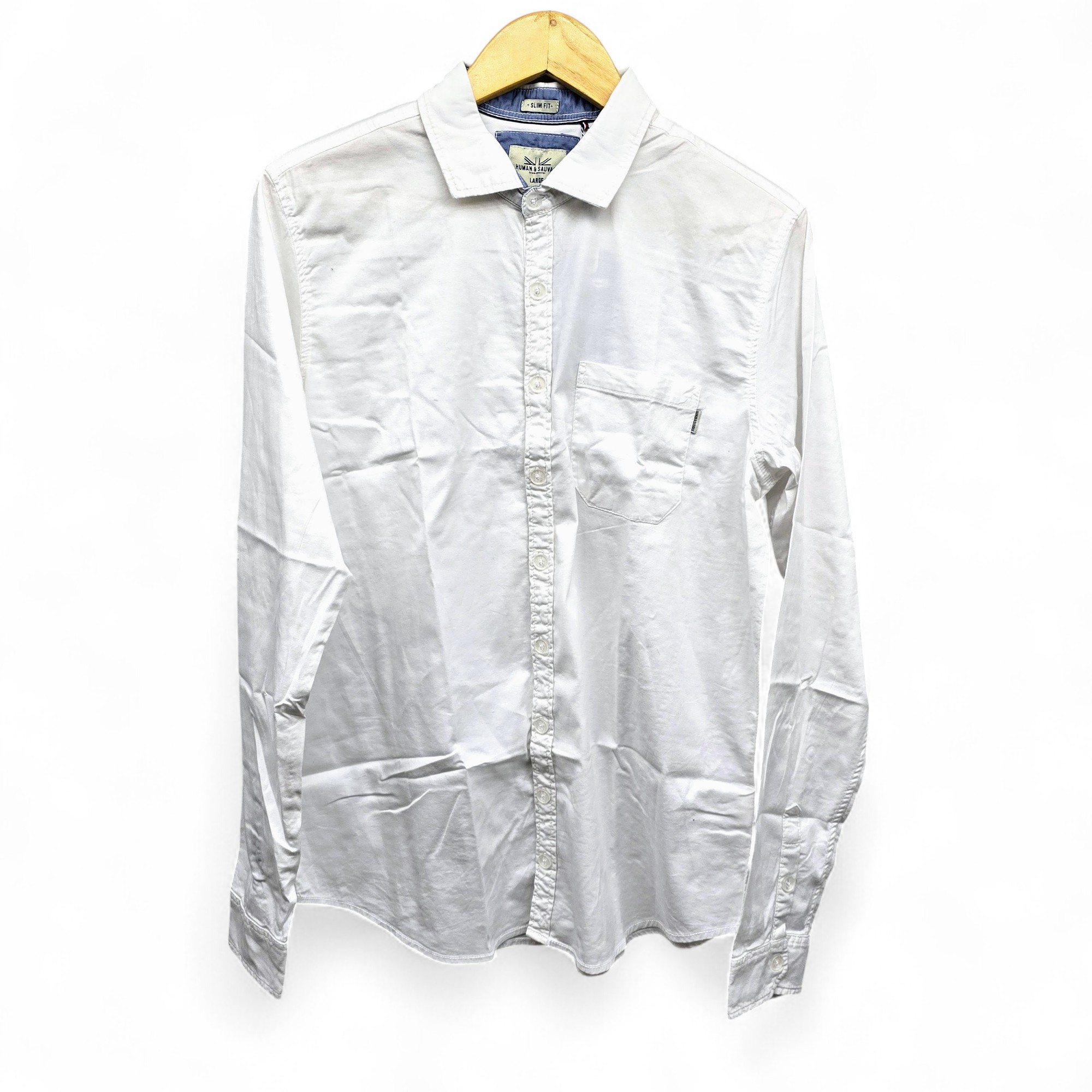 CAMISA MANGA LARGA TALLA XL - RF - COD11 - SARGA APT - CUELLO FRANCES BASIC  STYLE - BLANCO