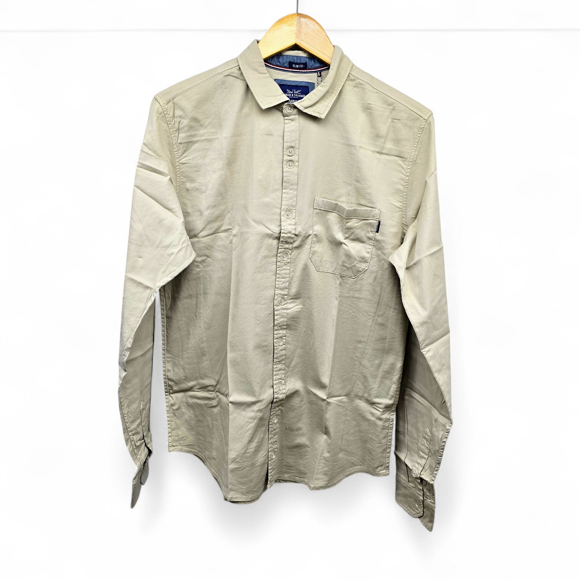 CAMISA MANGA LARGA TALLA XL - RF - COD11 - SARGA APT - CUELLO FRANCES BASIC  STYLE - CAKI (HABANO)