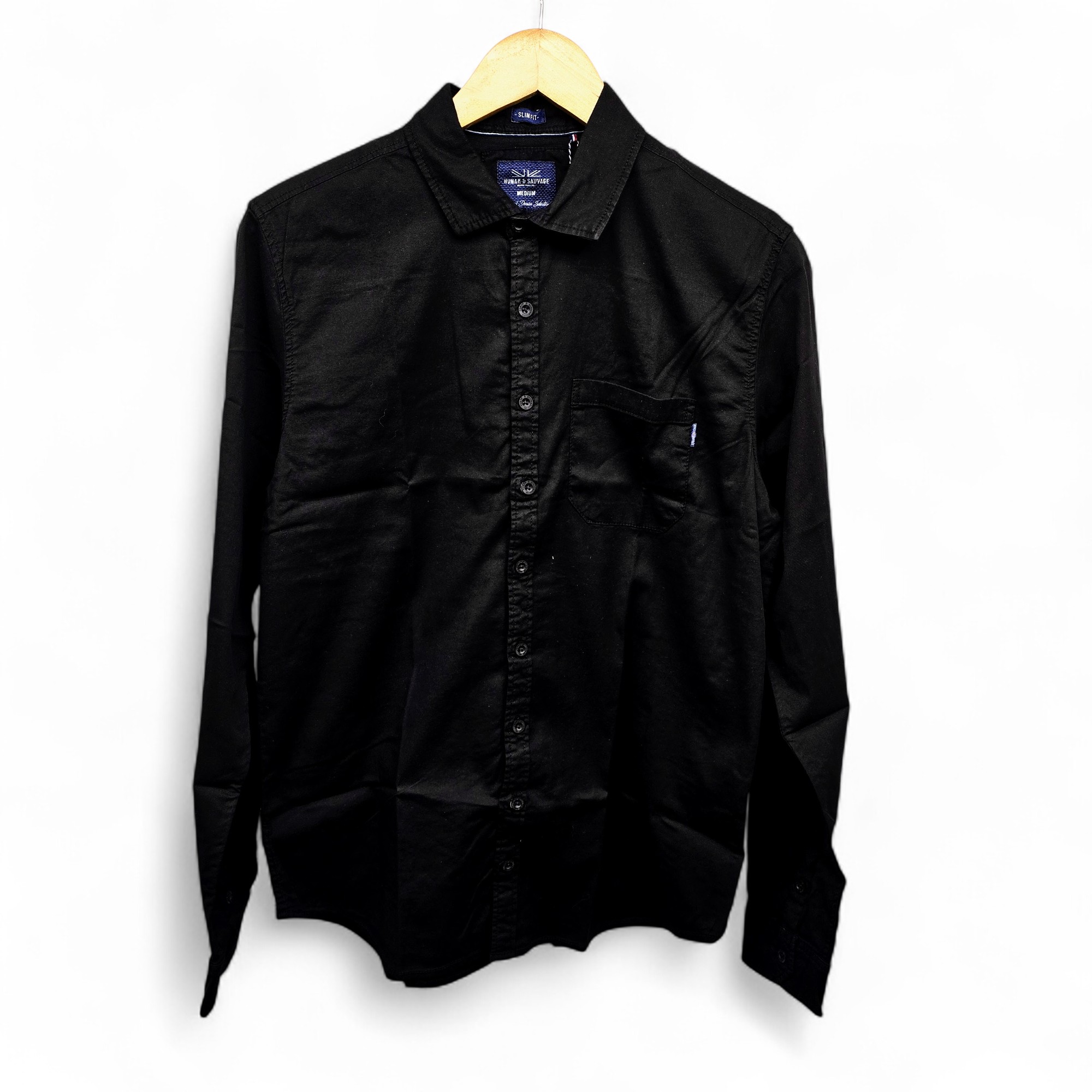 CAMISA MANGA LARGA TALLA XL - RF - COD11 - SARGA APT - CUELLO FRANCES BASIC  STYLE - NEGRO