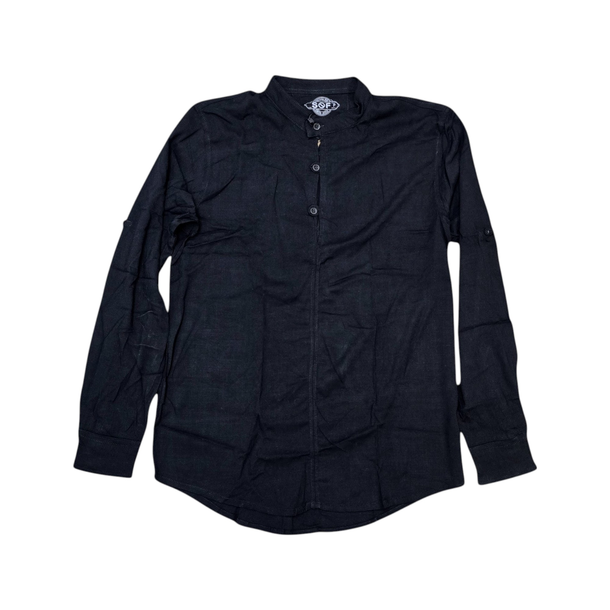 CAMISA MANGA LARGA TALLA XL - RF - COD36 - ECUATORIAN - CUELLO CHINO / STRECHNEGRO