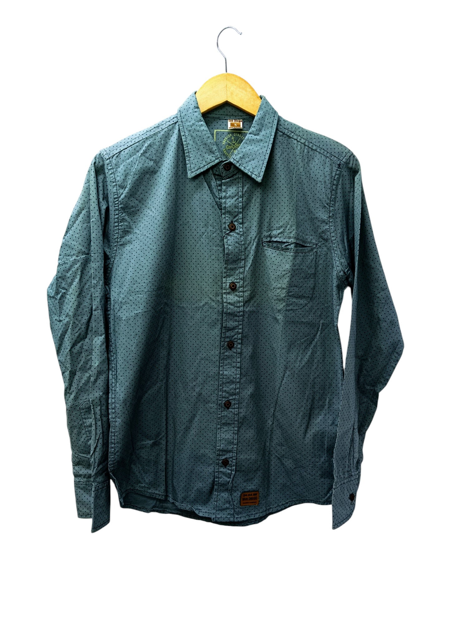 CAMISA MANGA LARGA TALLA XL - SAN DIEGO - CUELLO FRANCES - TURQUESA VERDOSO