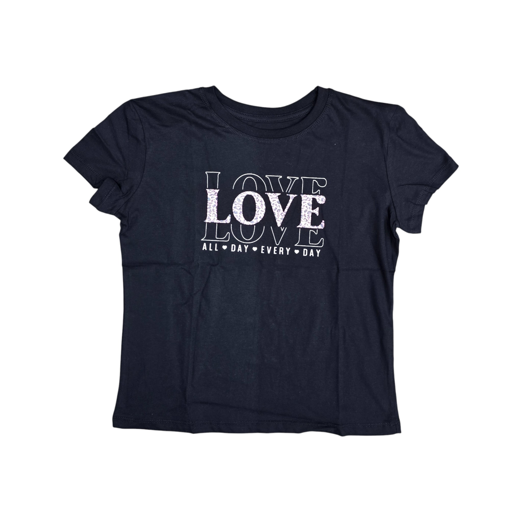 CAMISETA BASICA | LOVE ALL DAY | NG/FC |MUJER