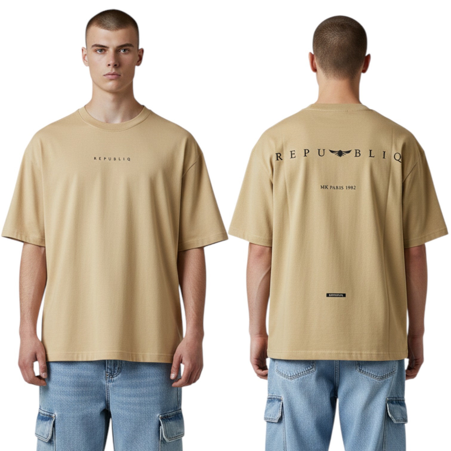 CAMISETA BASICA | OVERSIZE / PARIS 1982 - 20:1 | BG OSC./NG | HOMBRE