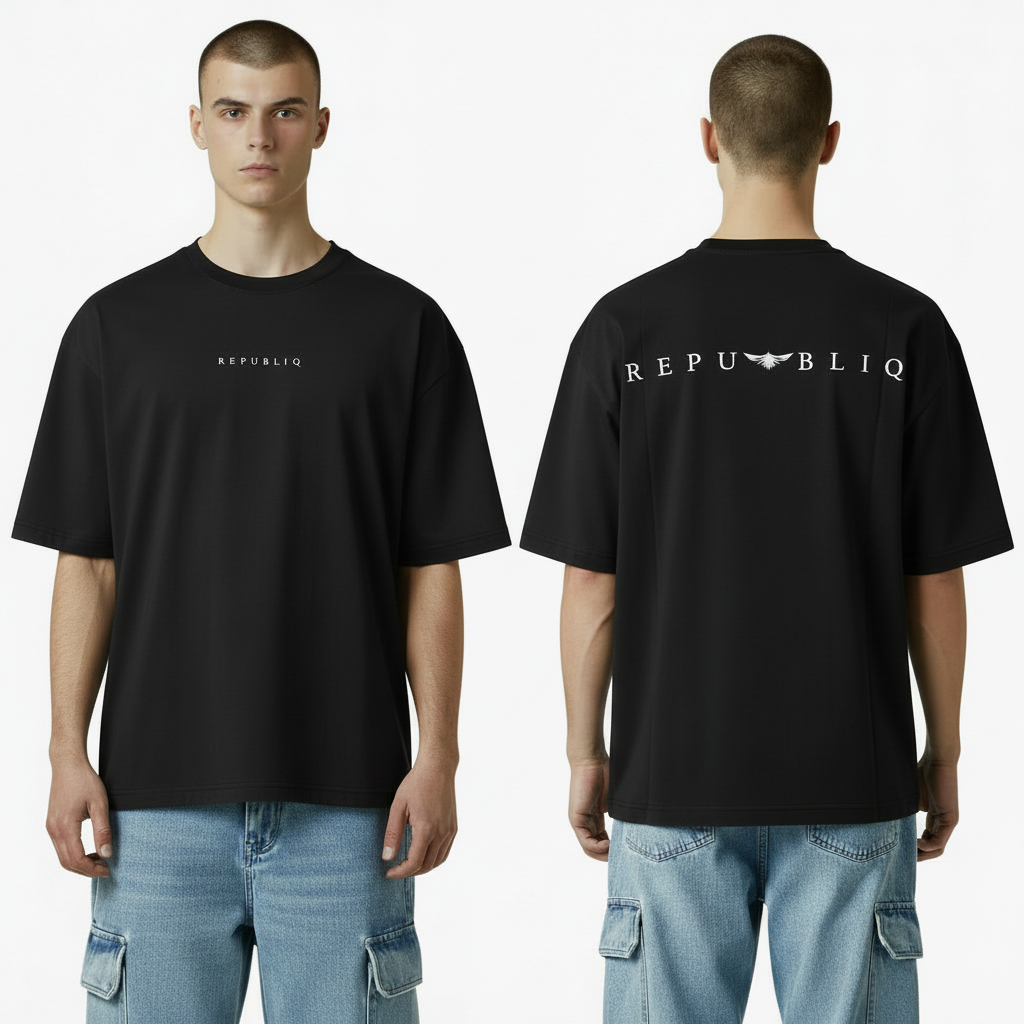 CAMISETA BASICA | OVERSIZE / PARIS 1982 - 20:1 | NG/BL | HOMBRE