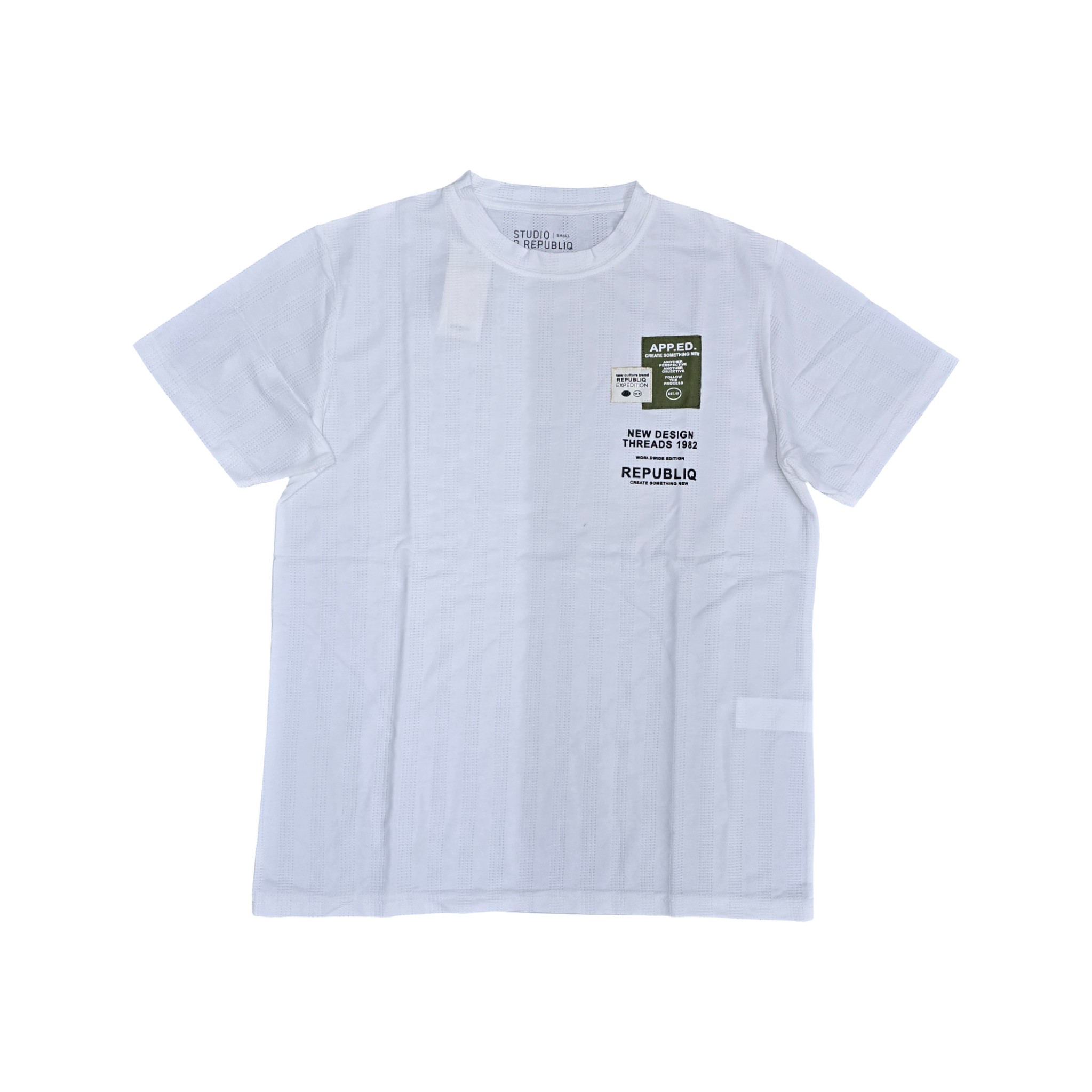 CAMISETA BASICA | TEXTURA - APP.ED | BL/VD | HOMBRE