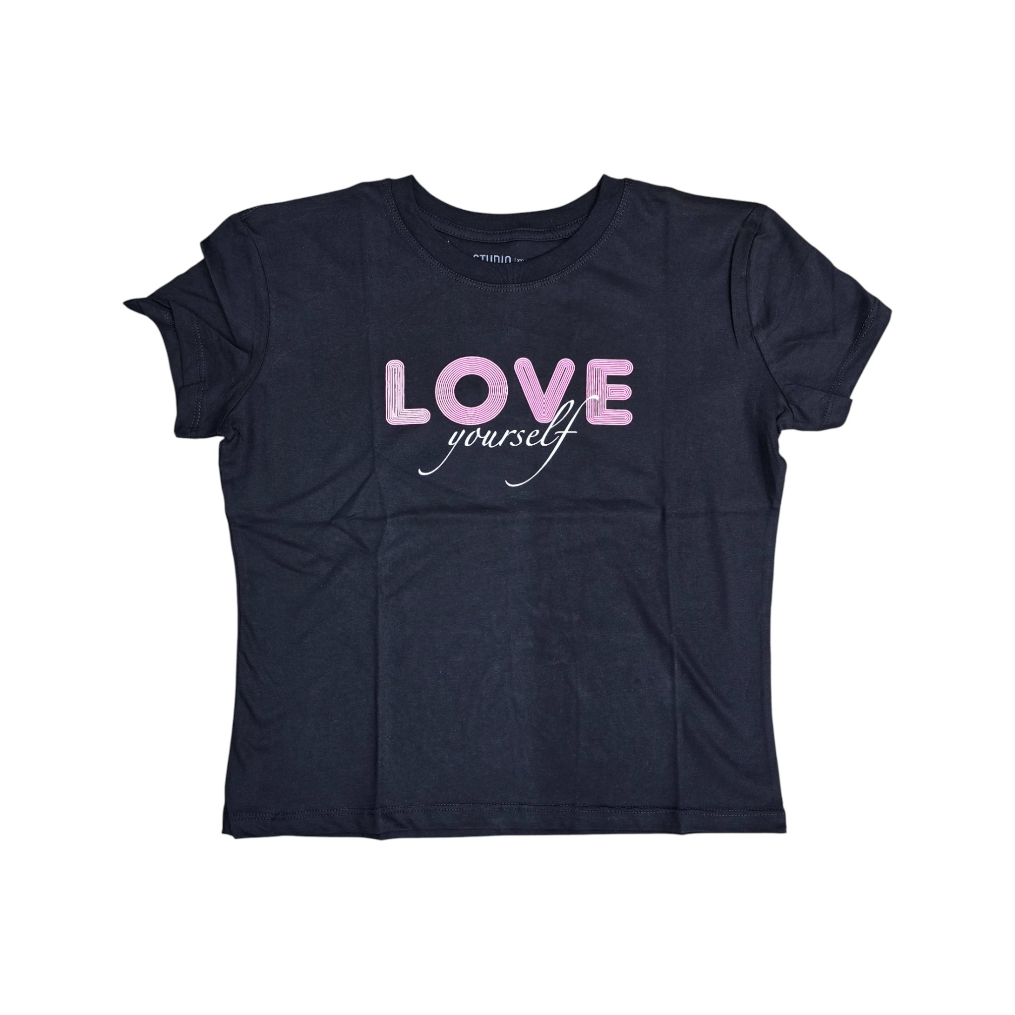 CAMISETA BASICA |LOVE YOURSELF | NG/FC |MUJER
