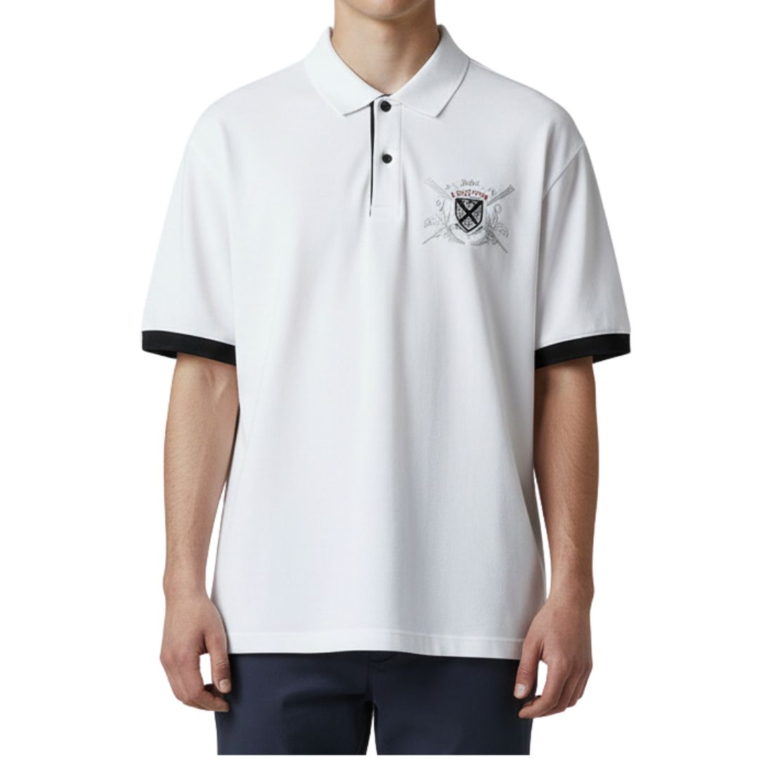 CAMISETA CON CUELLO | ESCUDO 1976 | REG. F./ T. POLO | BL/AZ | HOMBRE