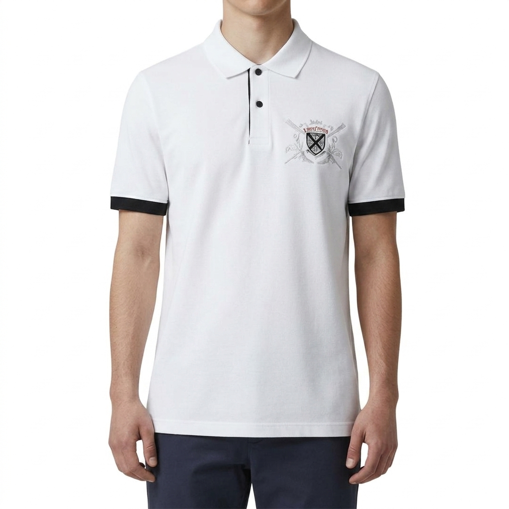 CAMISETA CON CUELLO | ESCUDO 1976 | REG. F./ T. POLO | BL/AZ | HOMBRE