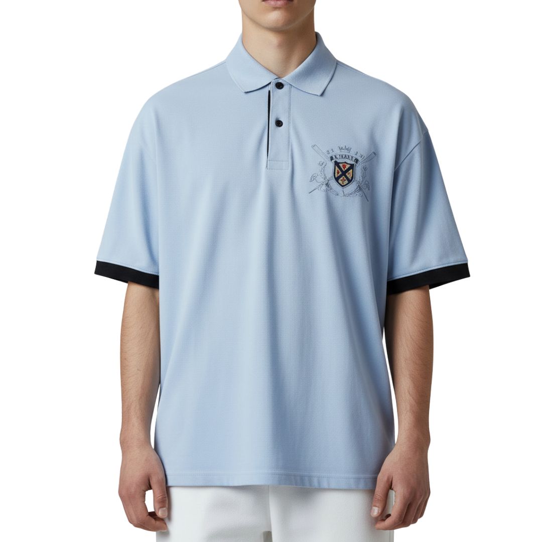 CAMISETA CON CUELLO | ESCUDO 1976 | REG. F./ T. POLO | CL/AZ | HOMBRE