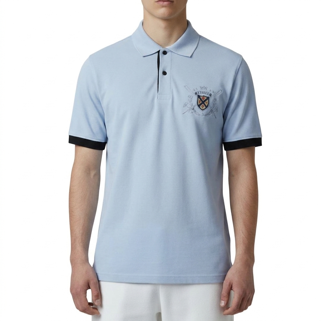 CAMISETA CON CUELLO | ESCUDO 1976 | REG. F./ T. POLO | CL/AZ | HOMBRE