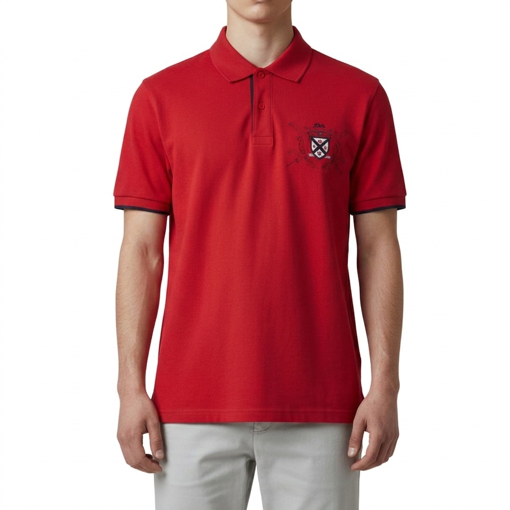 CAMISETA CON CUELLO | ESCUDO 1976 | REG. F./ T. POLO | RJ/AZ | HOMBRE