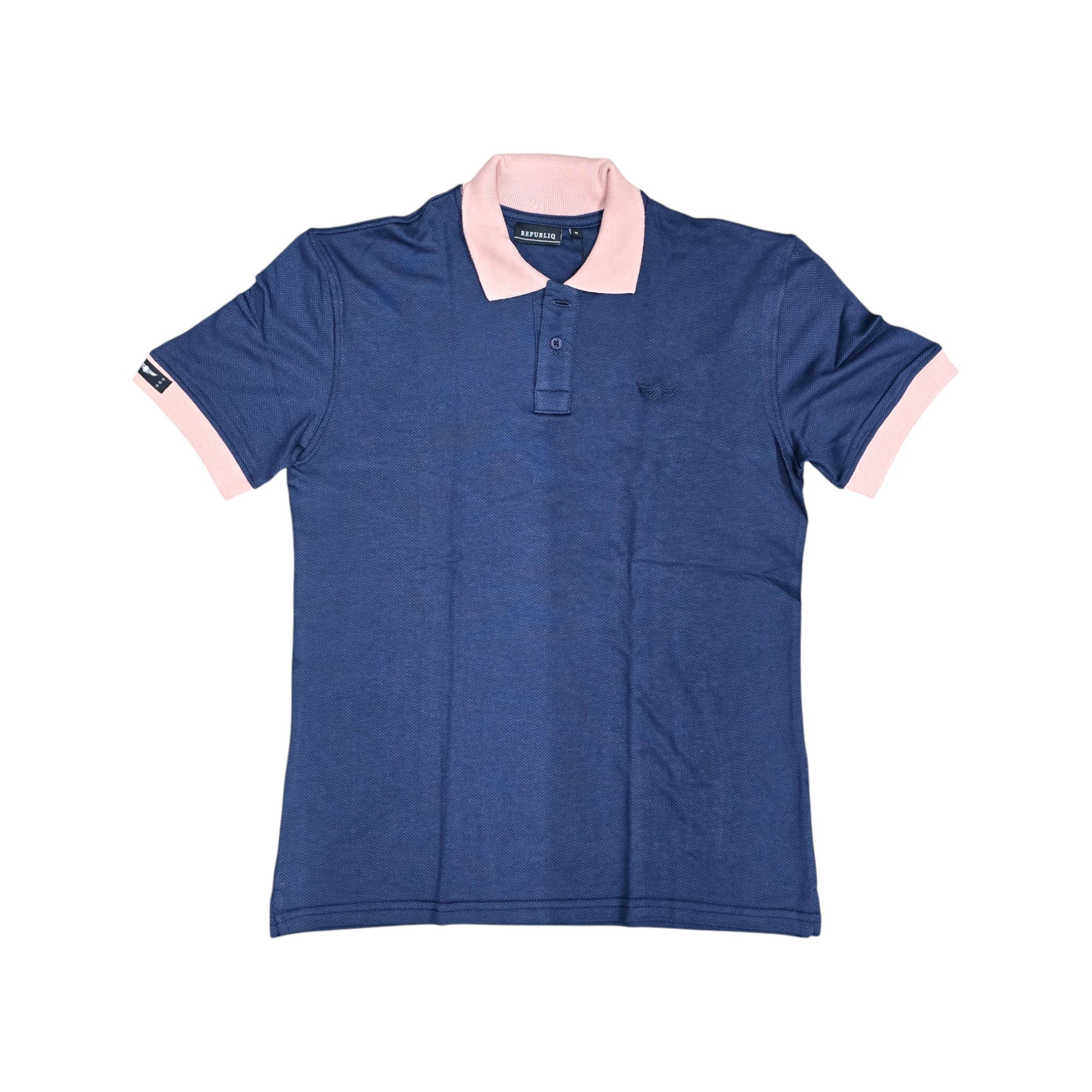 CAMISETA CON CUELLO | LOTIE / REGULAR. F. / ALG. DOBLE COL | AZ. M/PR | HOMBRE