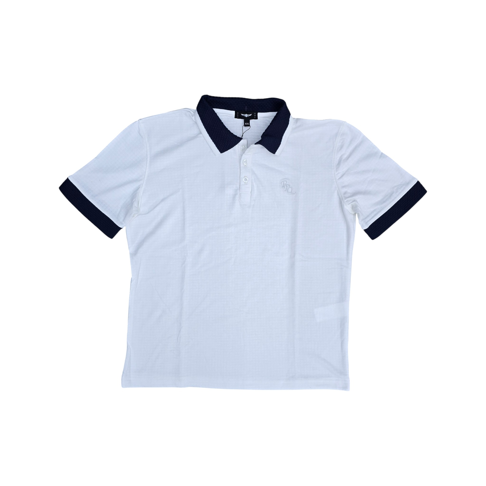 CAMISETA CON CUELLO | TEXTURAS - BOLITA | BL/AZ | MUJER