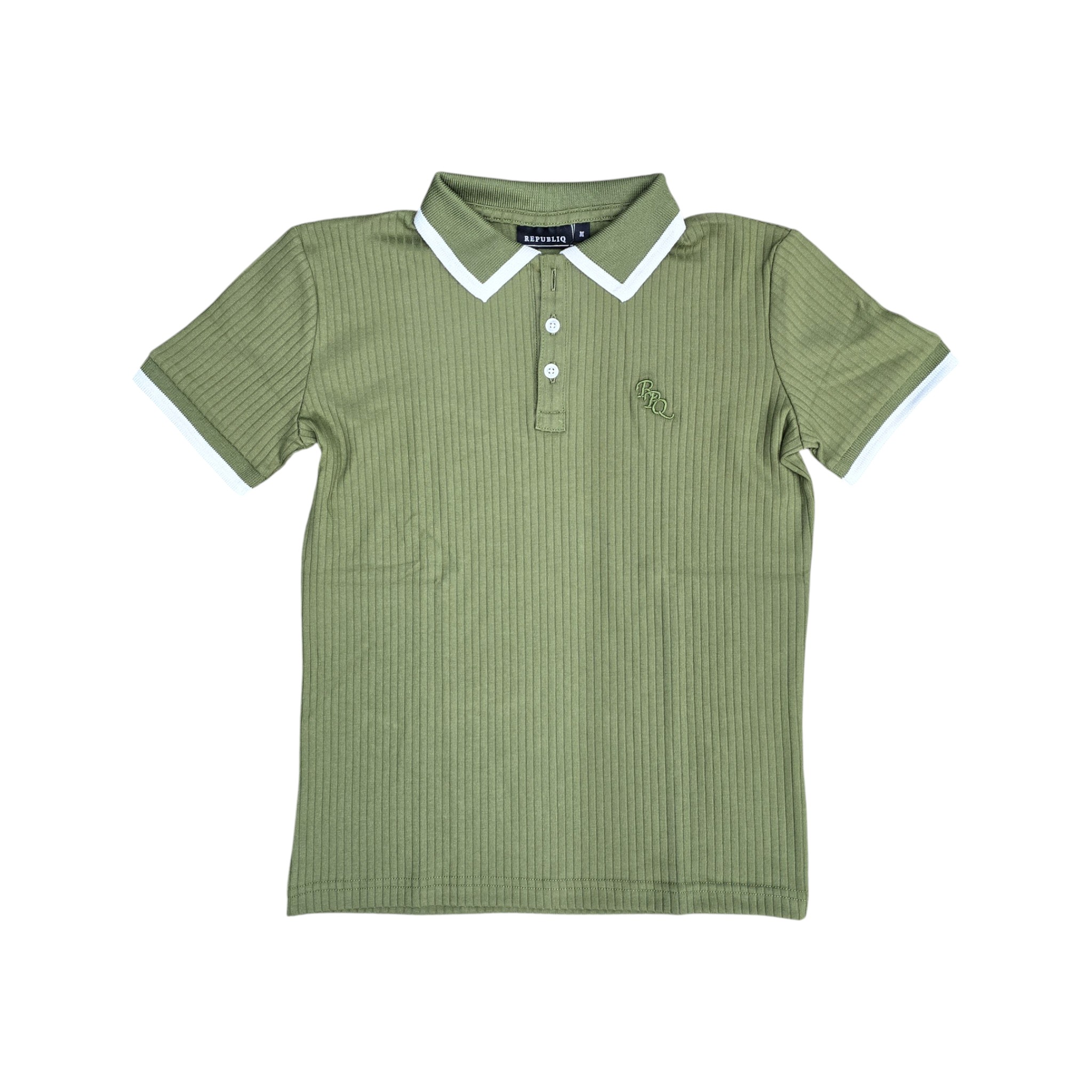 CAMISETA CON CUELLO | TEXTURAS - RAYA| VD/BL | MUJER