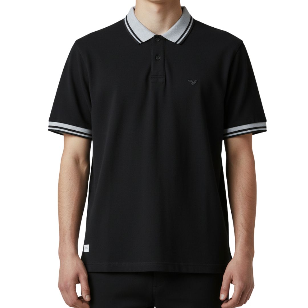 CAMISETA CON CUELLO |CUELLO BICOLOR | REG. F./ T. POLO | NG/GR | HOMBRE