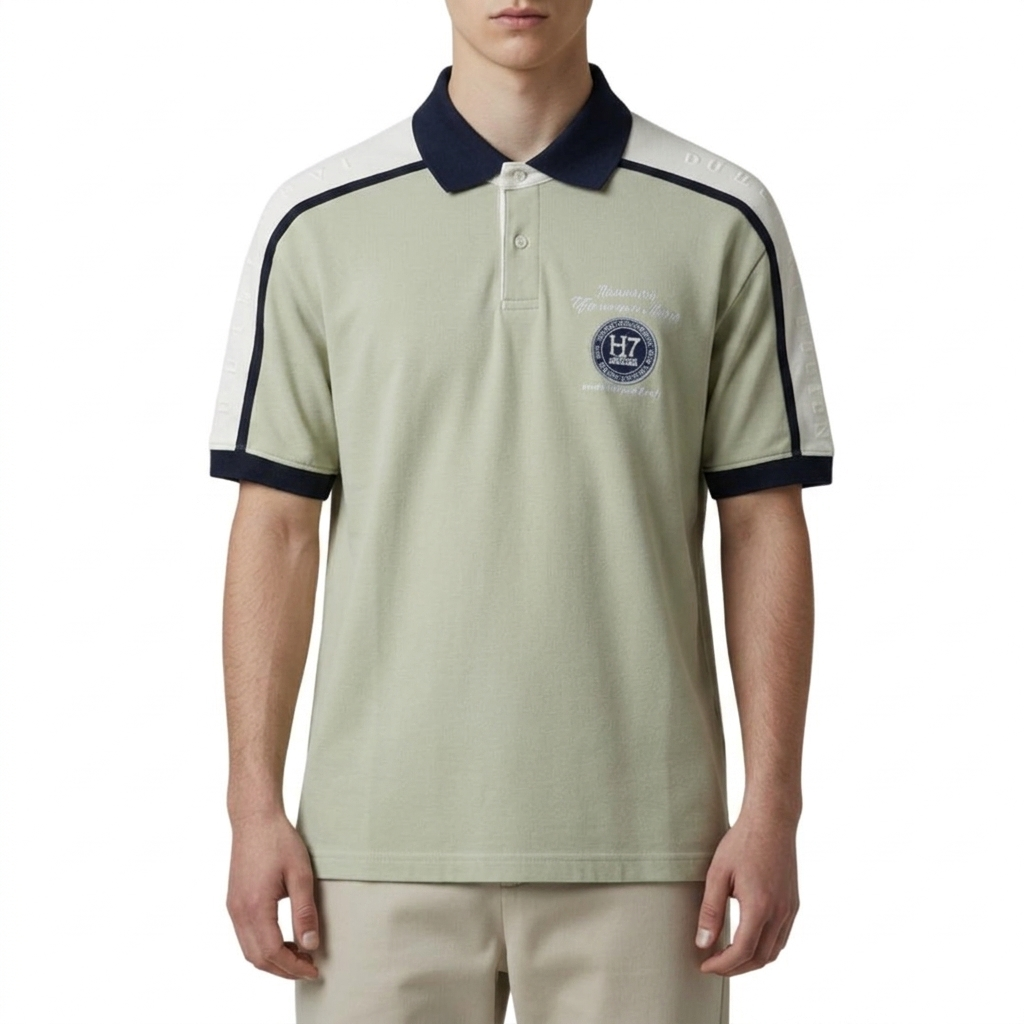 CAMISETA CON CUELLO |H7 - CULTURE | REG. F./ T. POLO | VD/AZ | HOMBRE