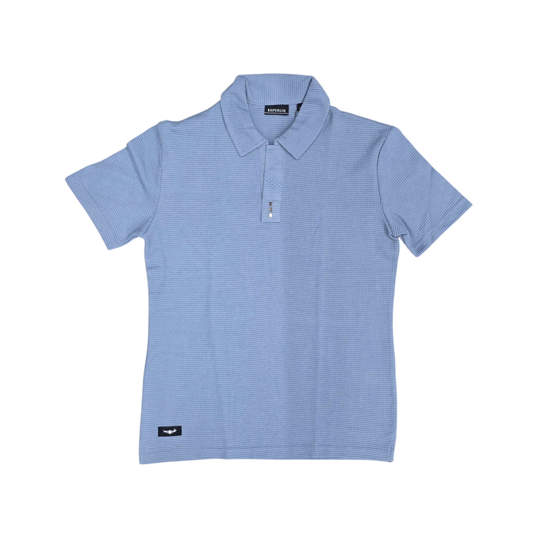 CAMISETA CON CUELLO BASICA | TEXTURA CUADRO / SEYMOR | CL OSC. | HOMBRE