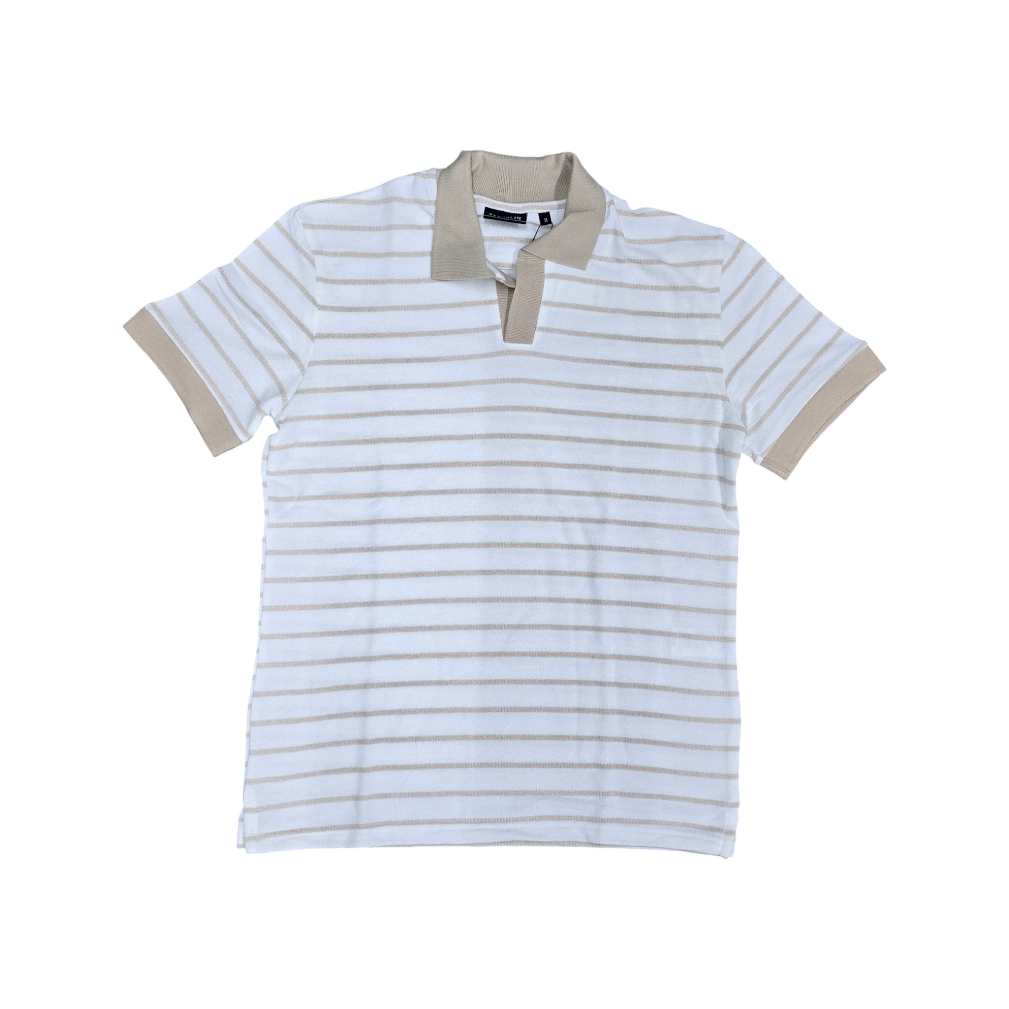 CAMISETA CON CUELLO BASICA | TEXTURA RAYAS FN / KENDAL | BL/BG OSC. | HOMBRE