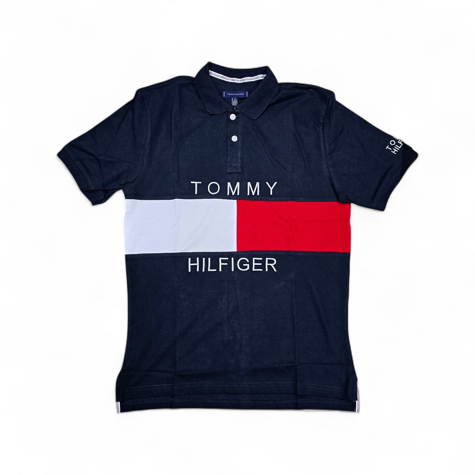 CAMISETA CON CUELLO M - RF - COD30 - CLASIC BASIC - CUELLO FRANCES BASIC - AZUL MARINO / ROJO /BL