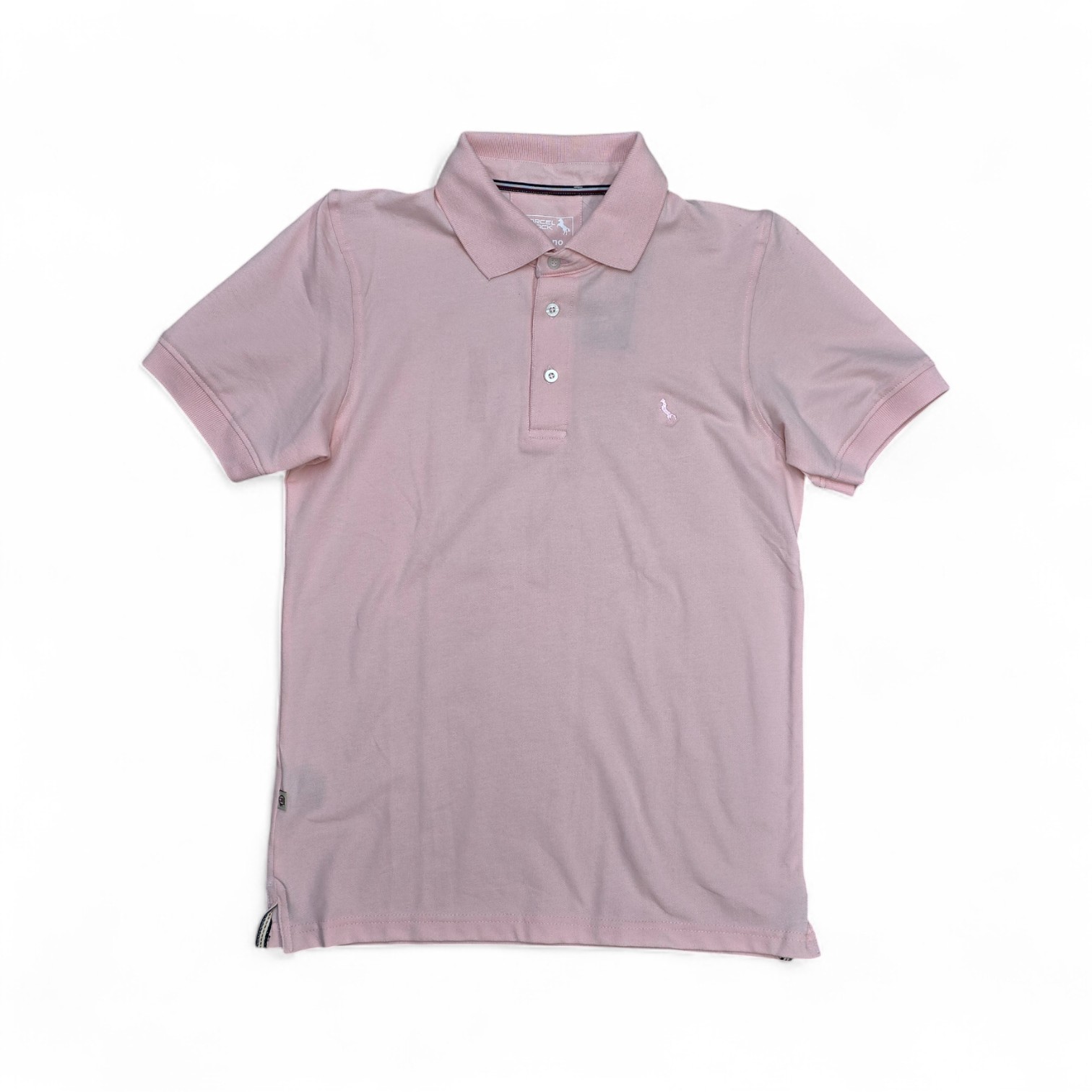 CAMISETA CON CUELLO TALLA M - RF - COD4 - BASIC TONE - ROSADO PASTEL
