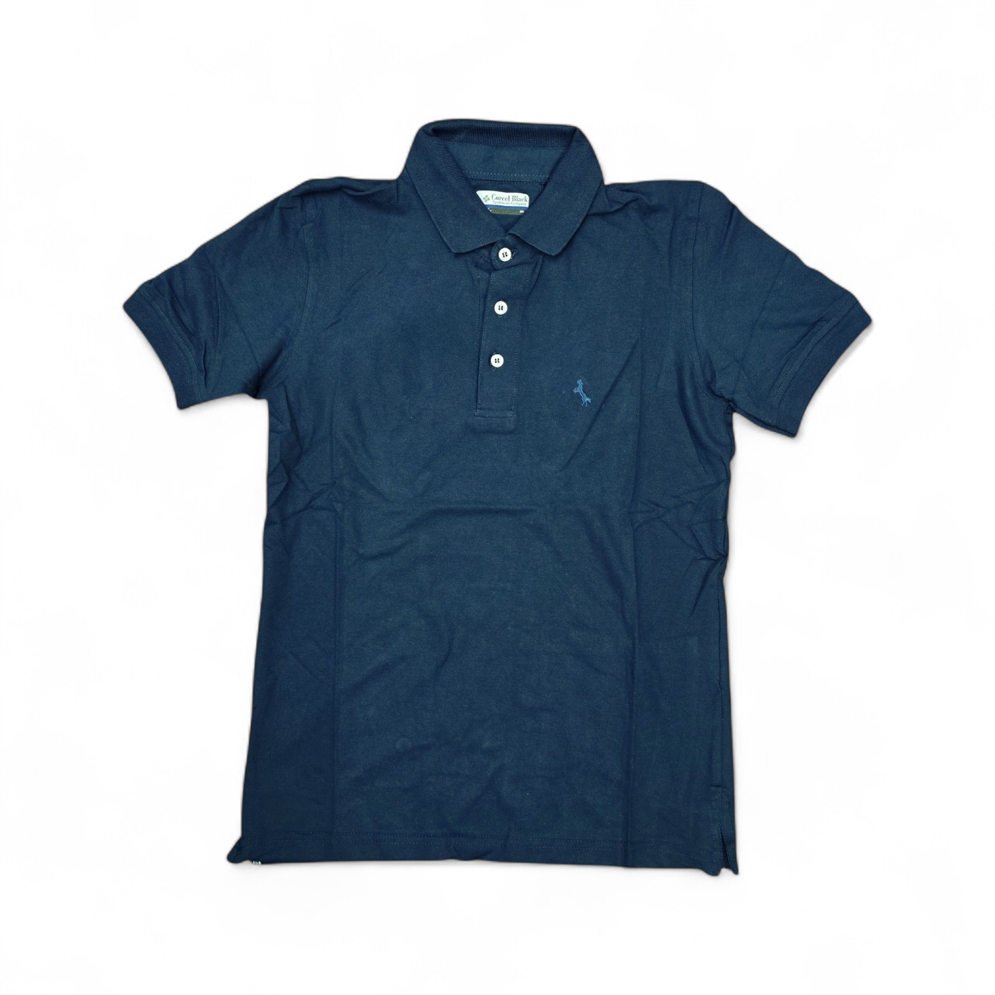 CAMISETA CON CUELLO TALLA XL - RF - COD4 - BASIC TONE - AZUL ACERO