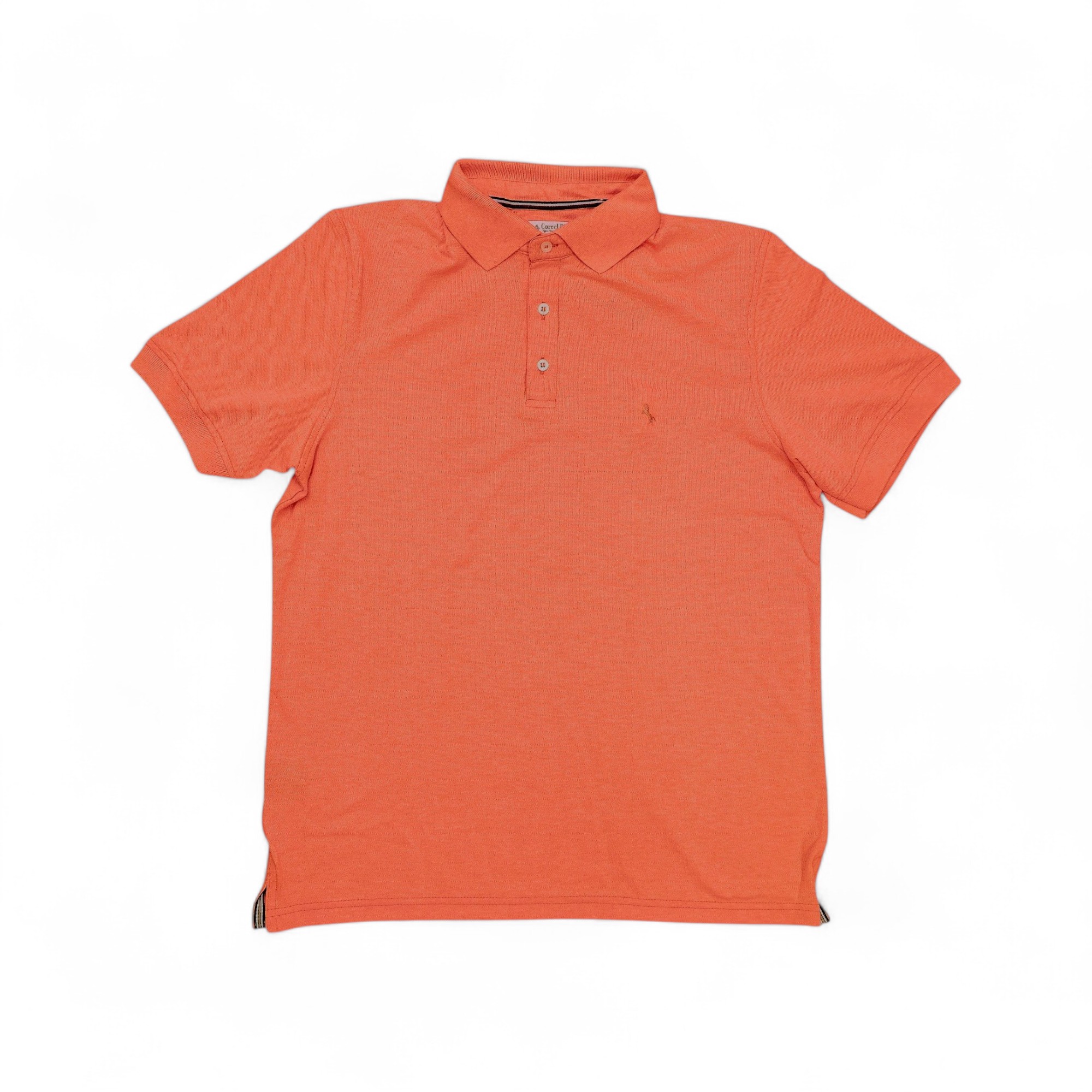 CAMISETA CON CUELLO TALLA XL - RF - COD4 - BASIC TONE - NARANJA NEON
