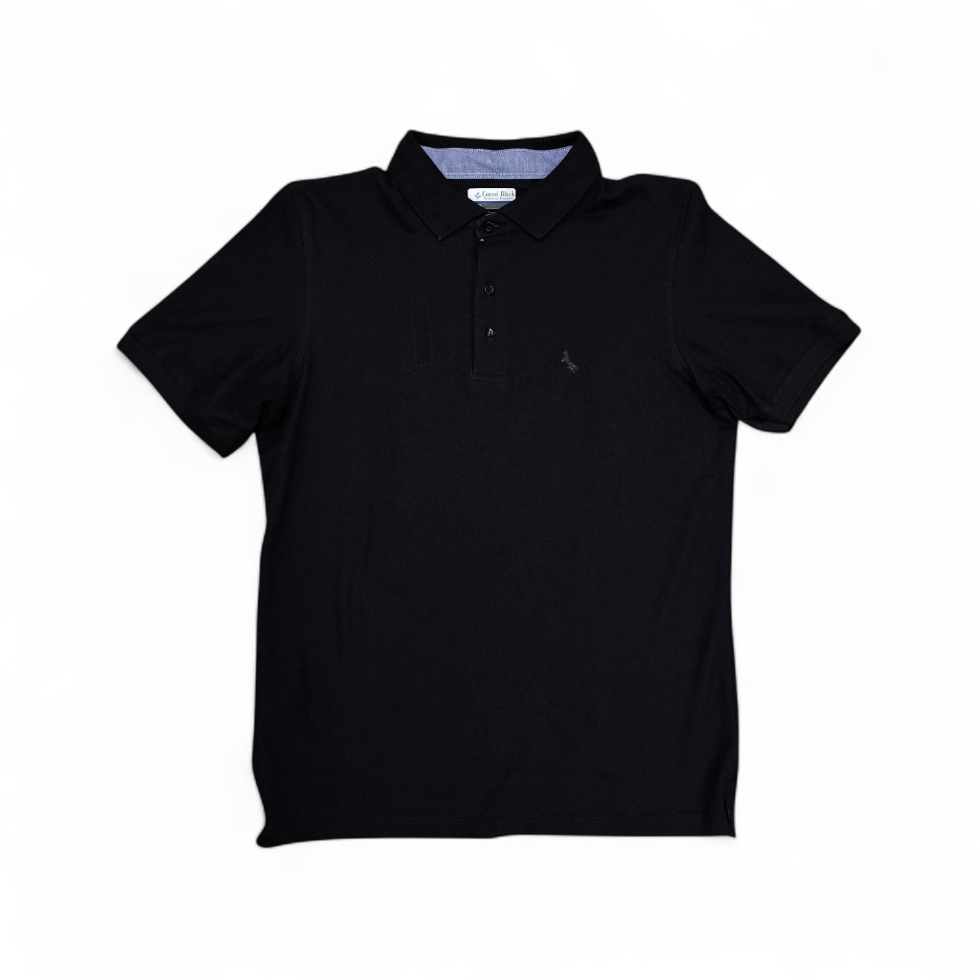 CAMISETA CON CUELLO TALLA XL - RF - COD4 - BASIC TONE - NEGRO