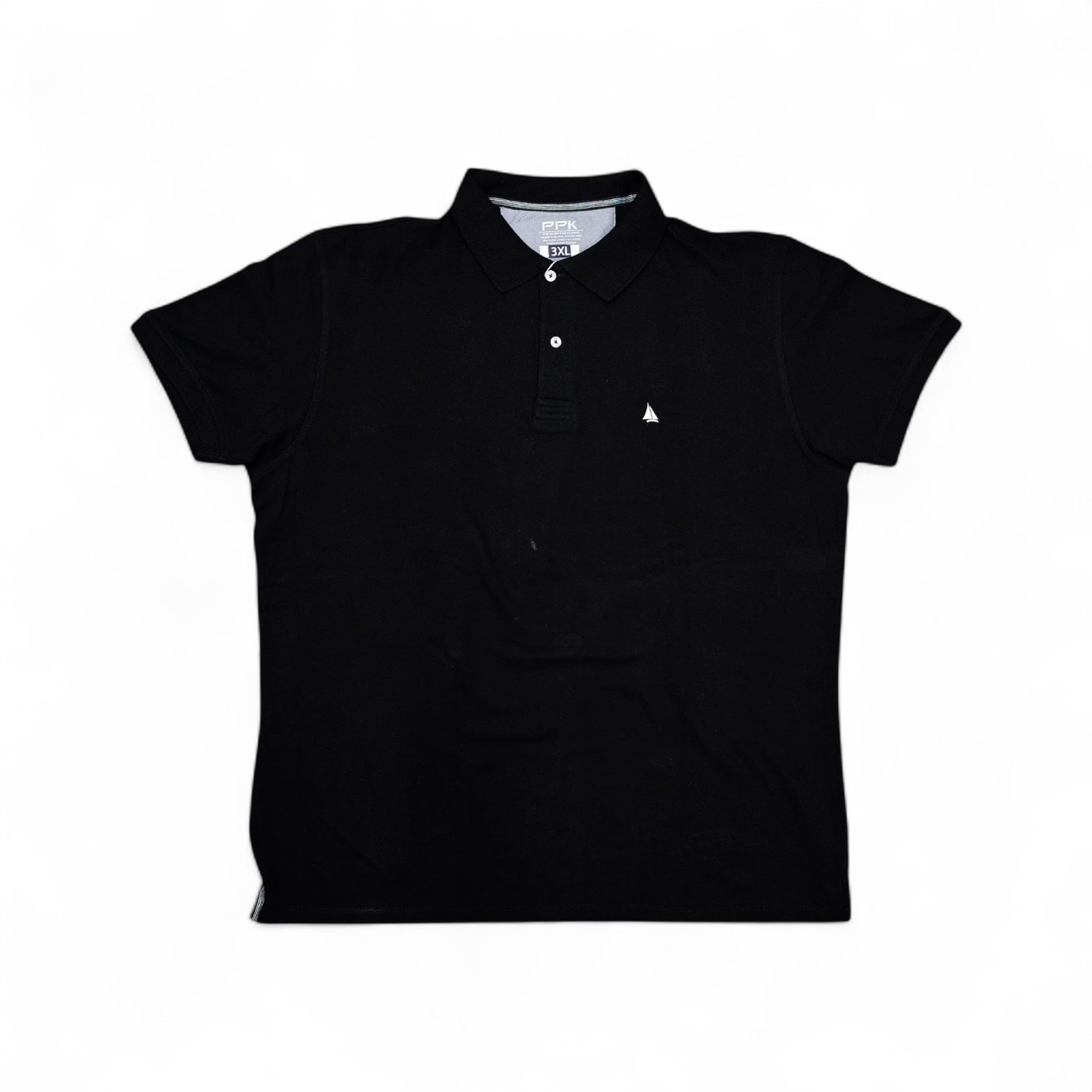 CAMISETA CON CUELLO TALLA 3XL - COD92 - FRANCES - NEGRA/ESTAMPADO PEQUEÑO 3D