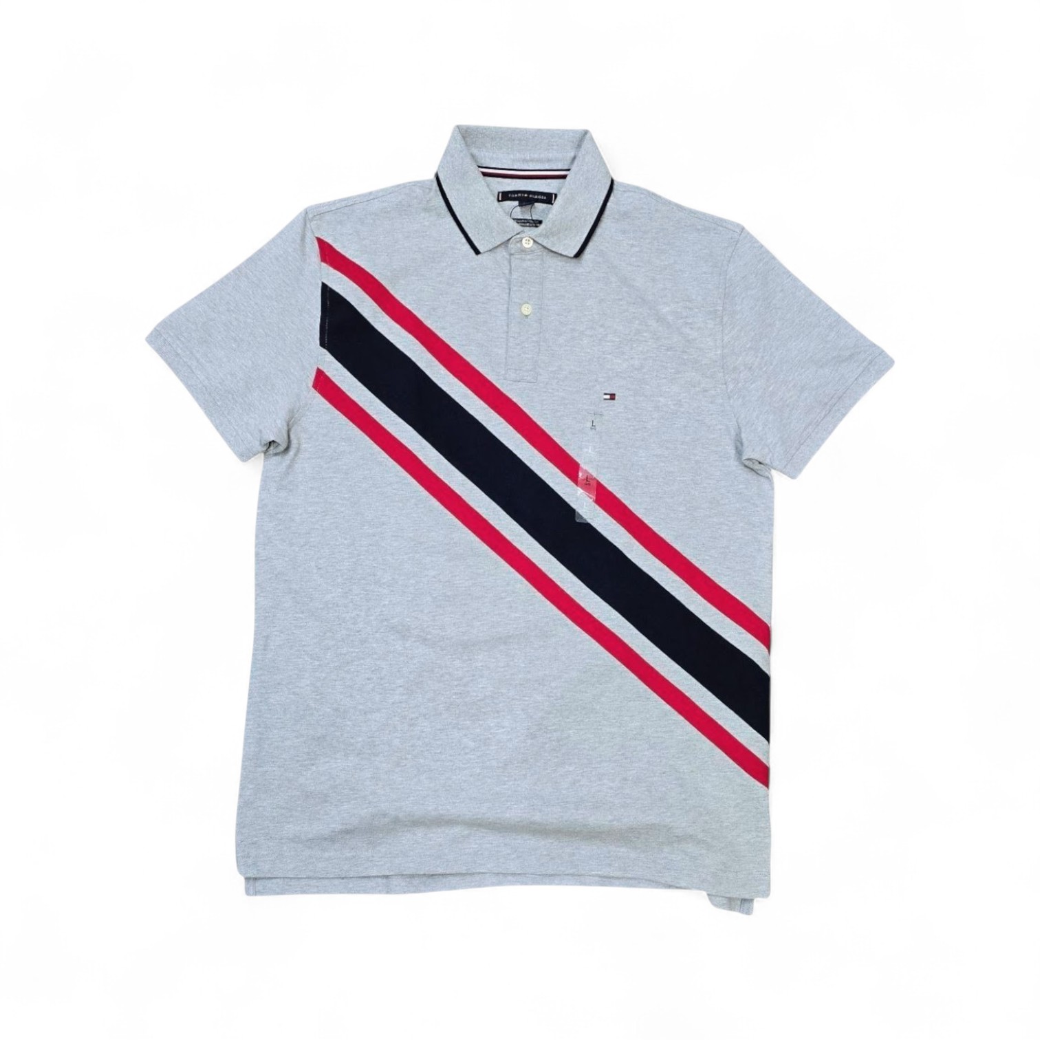 CAMISETA CON CUELLO TALLA L - RF - COD30 - SEASOLN K - BASIC PIQ. ALG - GRIS / RJ-AZ