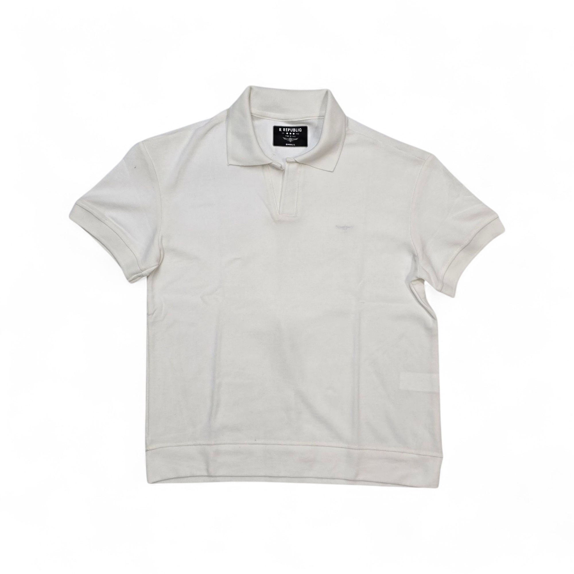 CAMISETA CON CUELLO TALLA S - UB - COD25 - REG. FIT /H05 - TEXTURE BASIC - 2 - BLANCO