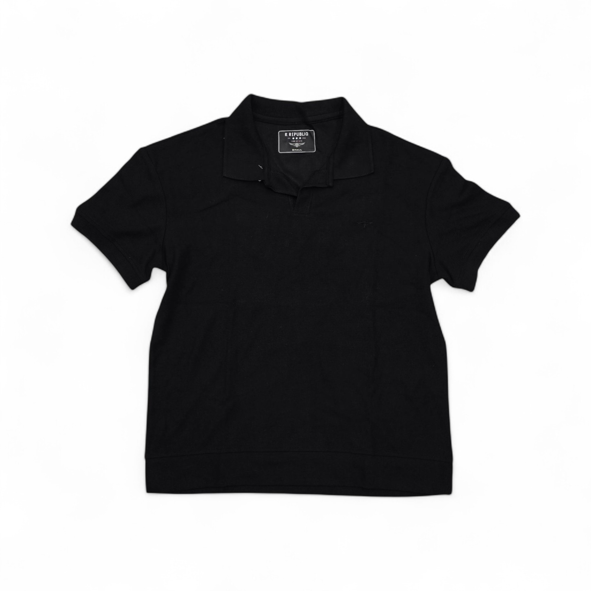 CAMISETA CON CUELLO TALLA XL - UB - COD25 - REG. FIT /H05 - TEXTURE BASIC - 2 - NEGRO