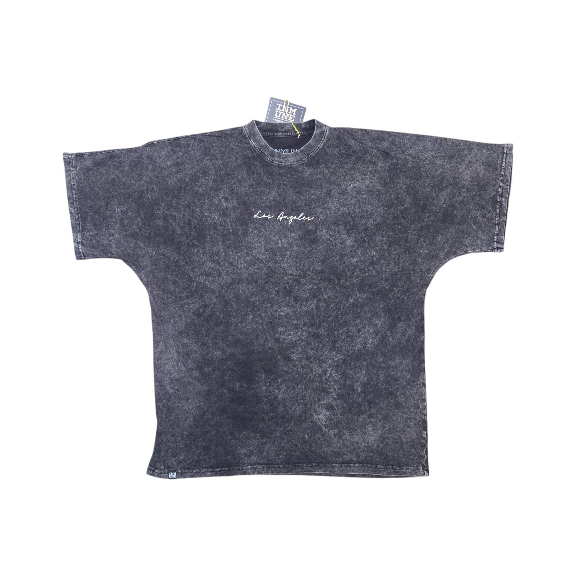 CAMISETA TALLA STD - UB - COD100 - OVERSIZE - BASIC - NEGRO AW/BLANCO