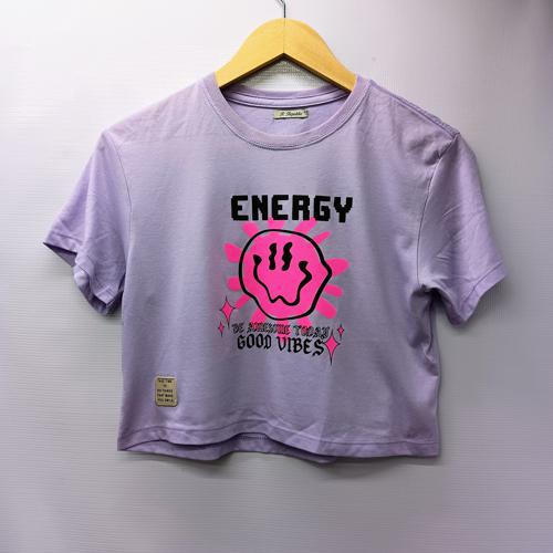 CAMISETAS TALLA XS - COD25 - CROP TOP - LILA