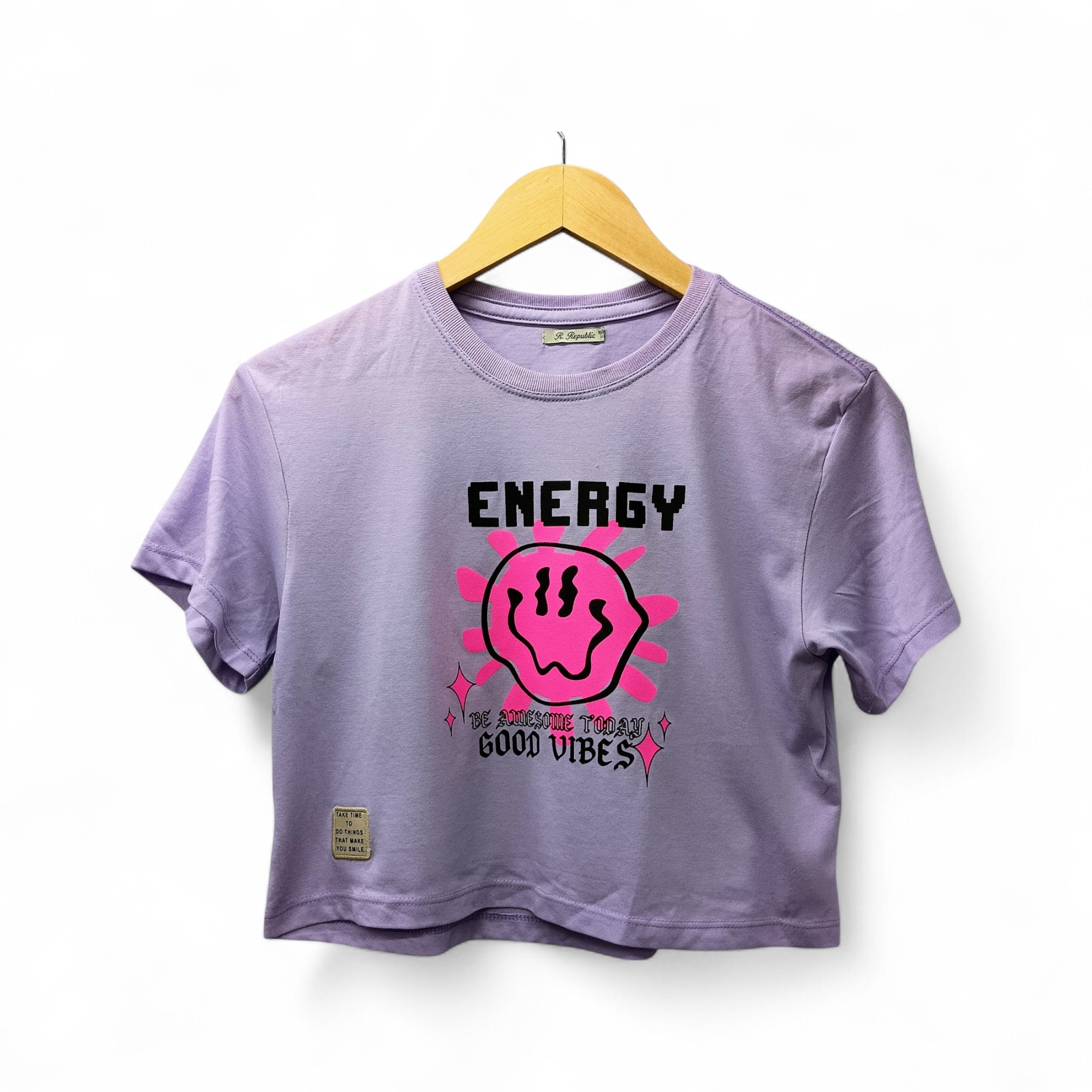 CAMISETAS TALLA XS - COD25 - CROP TOP - LILA