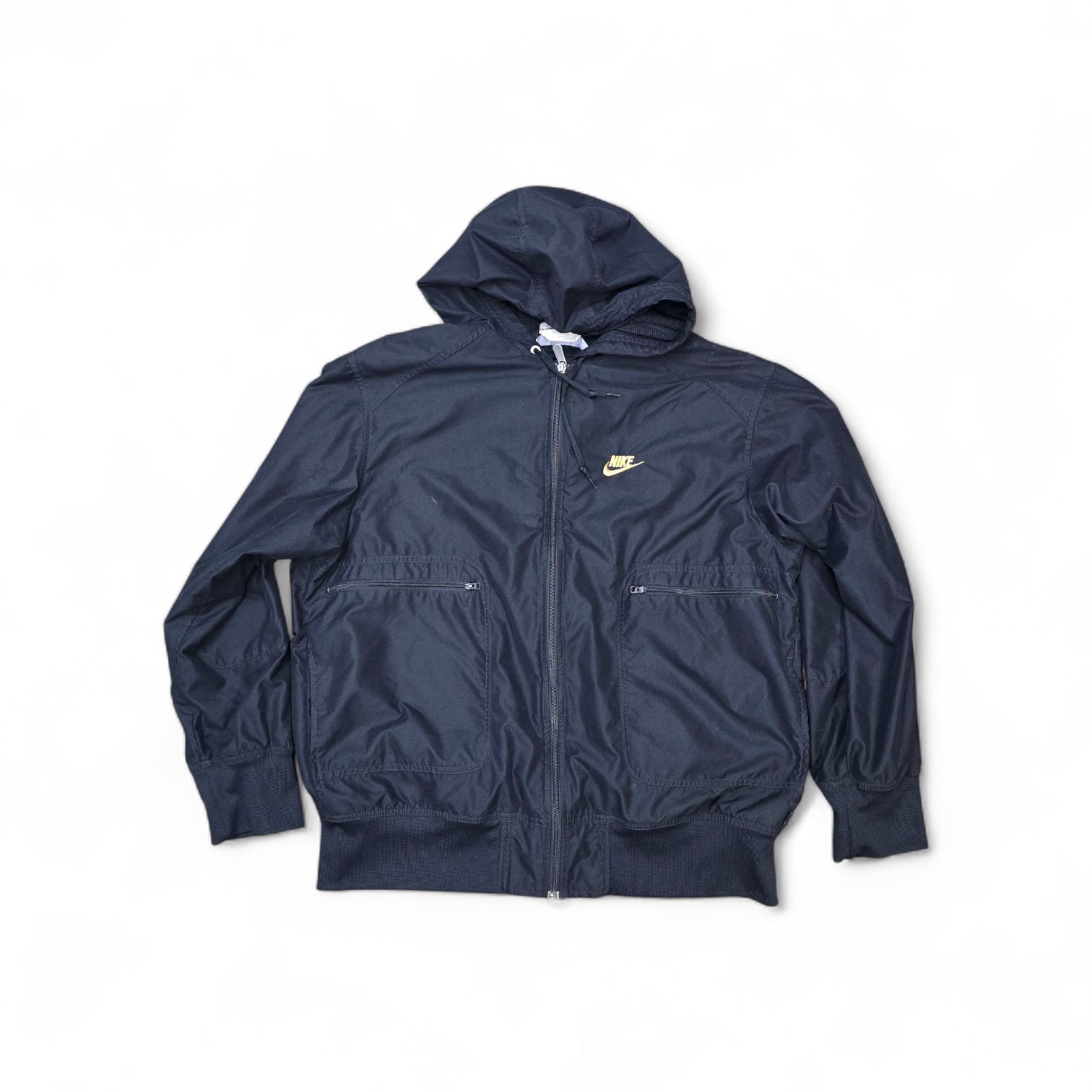 ROMPEVIENTO TALLA M - DP - COD18 - SPORT.S6W - CON CIERRE & CAPUCHA - NEGRO/DOR