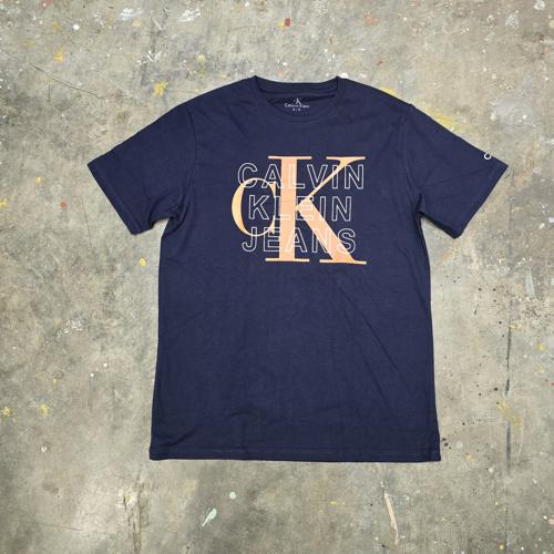 CAMISETA TALLA L - RF - COD3 - ESTAMPADO CENTRO - BASIC TSHIRT - AZUL MARINO