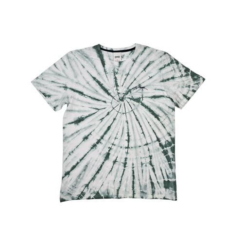 CAMISETA TALLA L - RF - COD147 - CROW - TIE DYE LAVADO - BLANCO / VERDE
