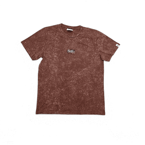 CAMISETA TALLA L - RF - COD147 - MIT - ACID WASH EFEC - NARANJA