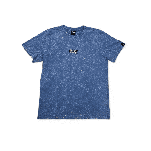 CAMISETA TALLA L - RF - COD147 - MIT - ACID WASH EFEC - AZUL