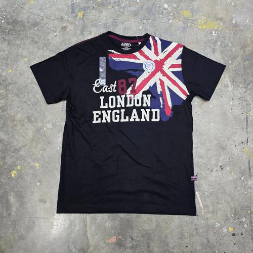 CAMISETA TALLA L - RF - COD113 - BORDADO 87 - BASIC TSHIRT - NEGRO