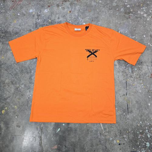CAMISETA TALLA L - RF - COD115 - BELIEVE X - BASIC TSHIRT - NARANJA