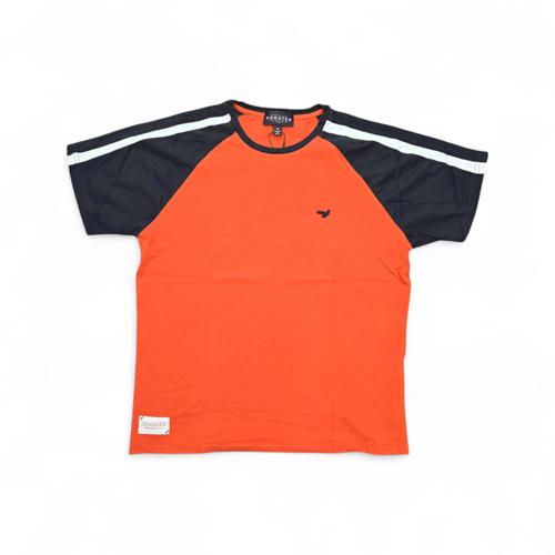 CAMISETA TALLA M - RF - COD41 - RANGLAN - BASIC - NARANJA OSCURO/NEGRO
